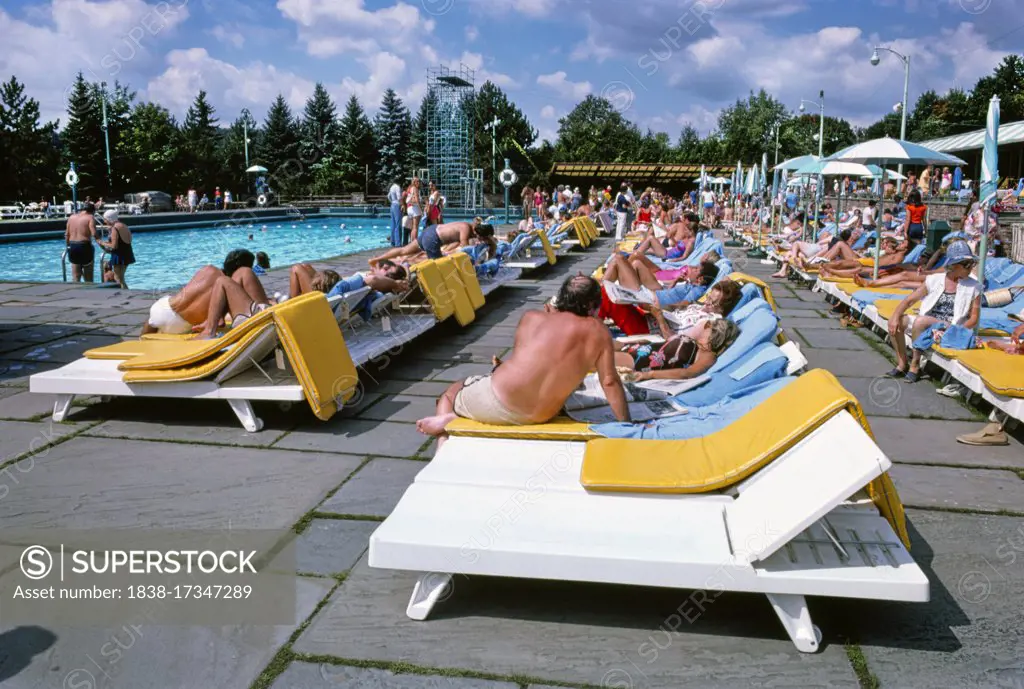 Pool Area, Grossinger's Resort, Liberty, New York, John Margolies Roadside America Photograph Archive, 1977