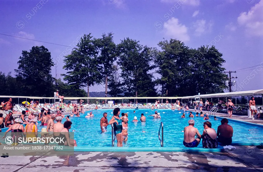 Pool Scene, Raleigh Hotel, South Fallsburg, New York, USA, John Margolies Roadside America Photograph Archive, 1978