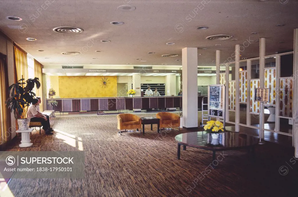 Main Lobby, Kutsher's Resort, Thompson, New York, USA, John Margolies Roadside America Photograph Archive, 1977