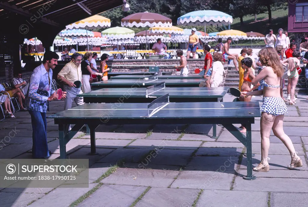Ping Pong, Grossinger's Resort, Liberty, New York, USA, John Margolies Roadside America Photograph Archive, 1977