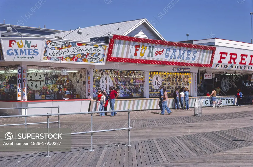 Boardwalk Booths, Seaside Heights, New Jersey, USA, John Margolies Roadside America Photograph Archive, 1978