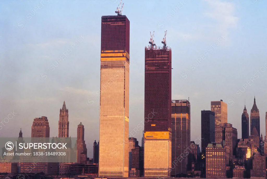World Trade Center under Construction, New York City, New York, USA, Bernard Gotfryd, 1970