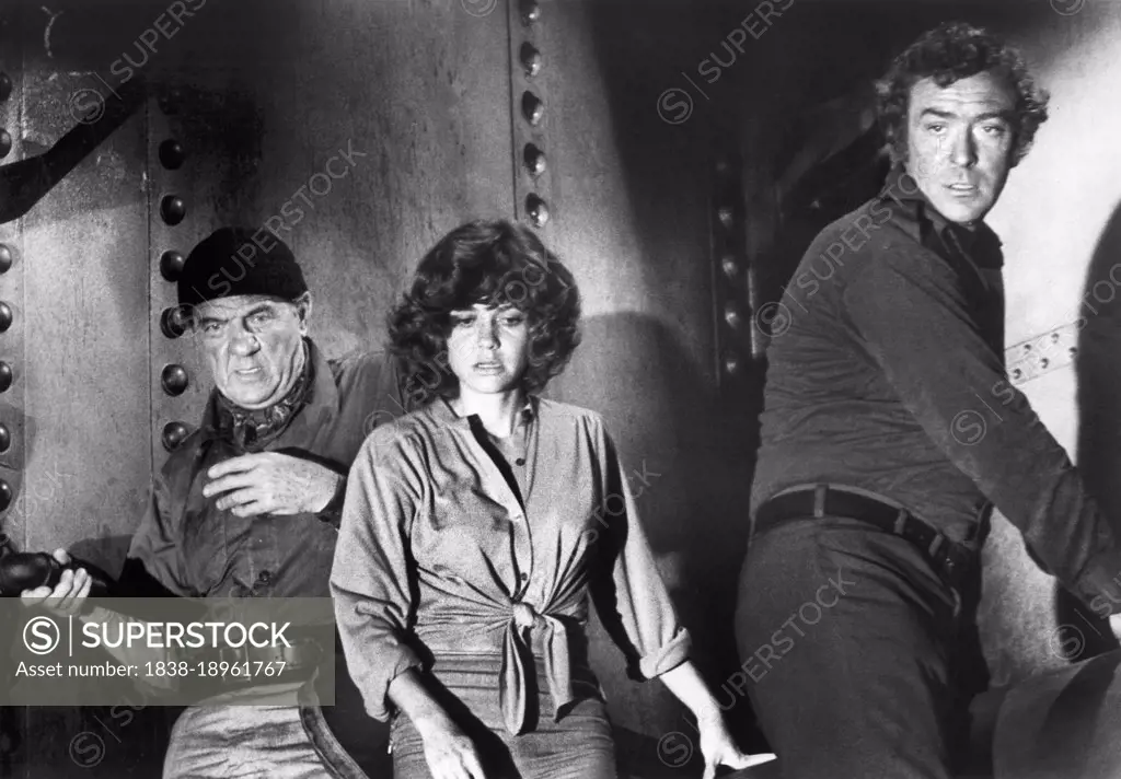 Karl Malden, Sally Field, Michael Caine, on-set of the Film, "Beyond the Poseidon Adventure", Warner Bros., 1979