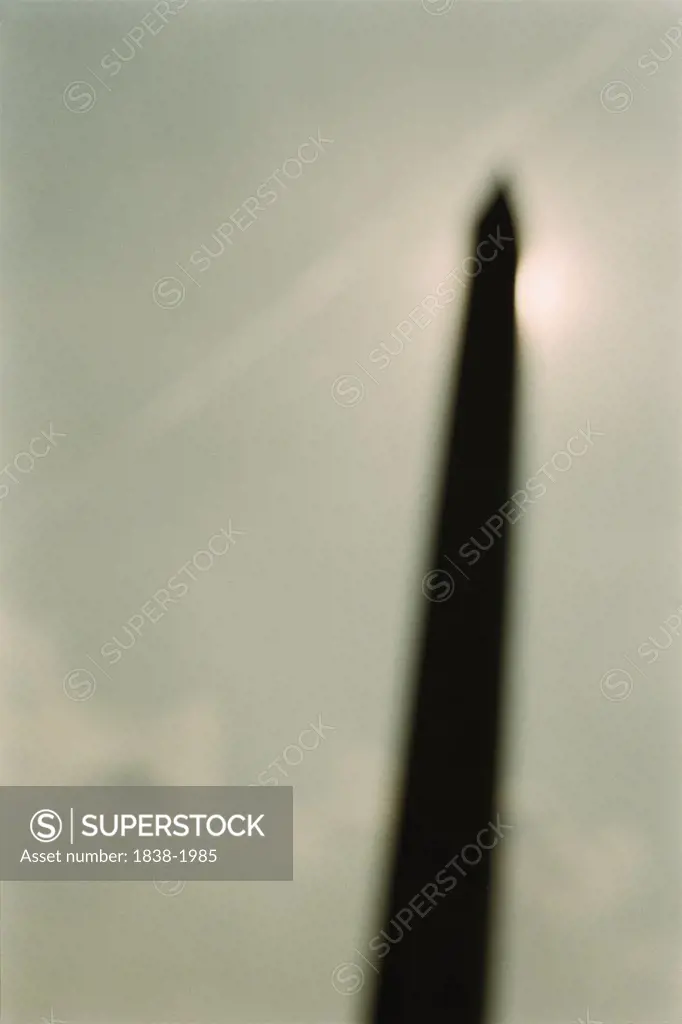 Blurry Washington Monument Silhouette