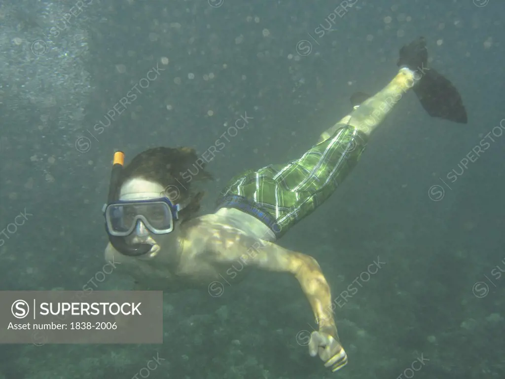 Young Boy Snorkeling