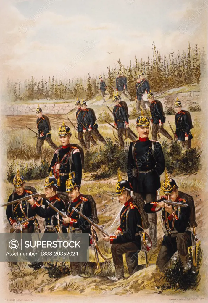 125th Wurtemberg Infantry Regiment, Chromolithograph, 1899