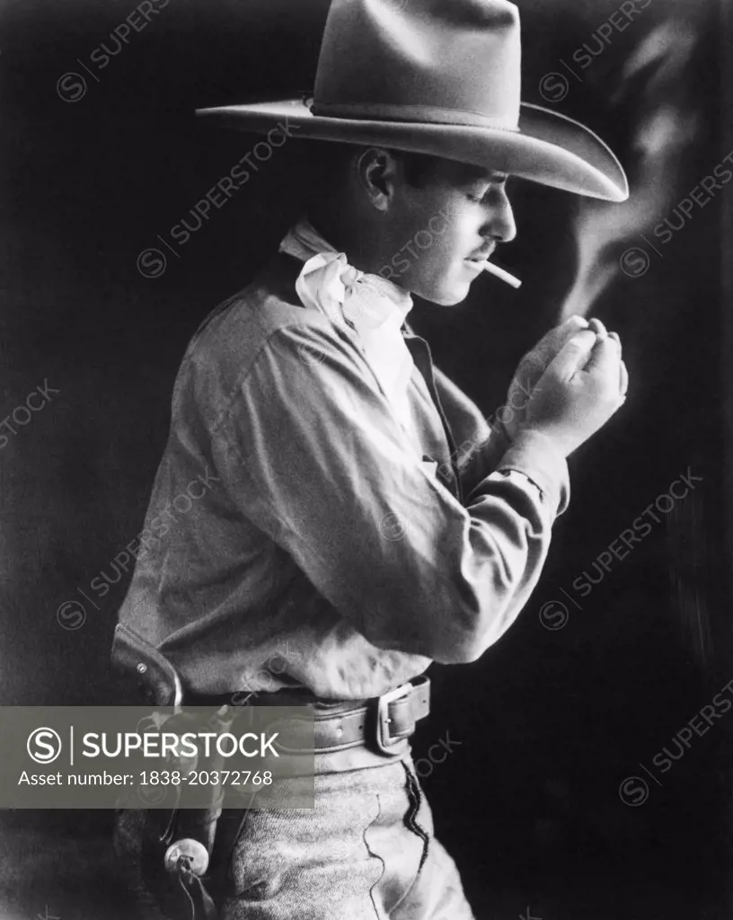 Actor Jack Holt, Portrait Smoking Cigarette, circa late 1910's