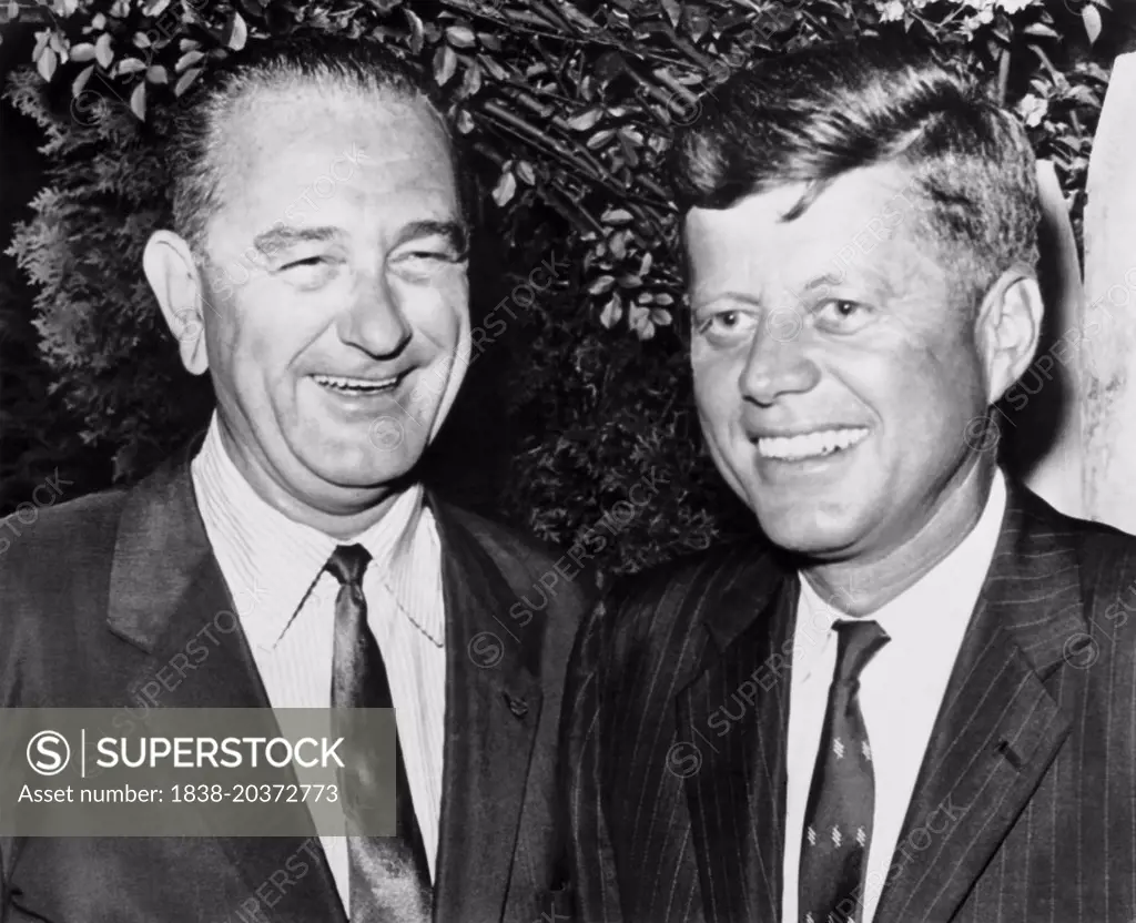 U.S. Senators John F. Kennedy and Lyndon B. Johnson, after announcing Johnson's Vice Presidential Place on Ticket, July 29, 1960