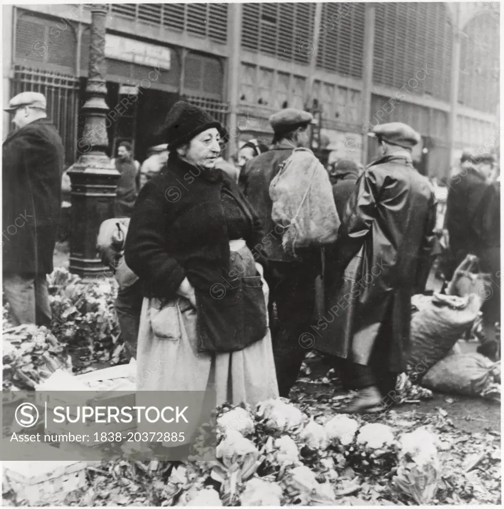 Food Vendor, Les Halles, Paris, France, 1949