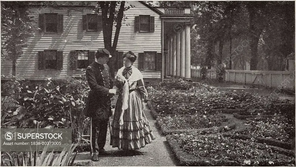 Union Officer Saying Goodbye to Wife, Whisper, Darling, a Fond Good-Bye, Civil War Post Card