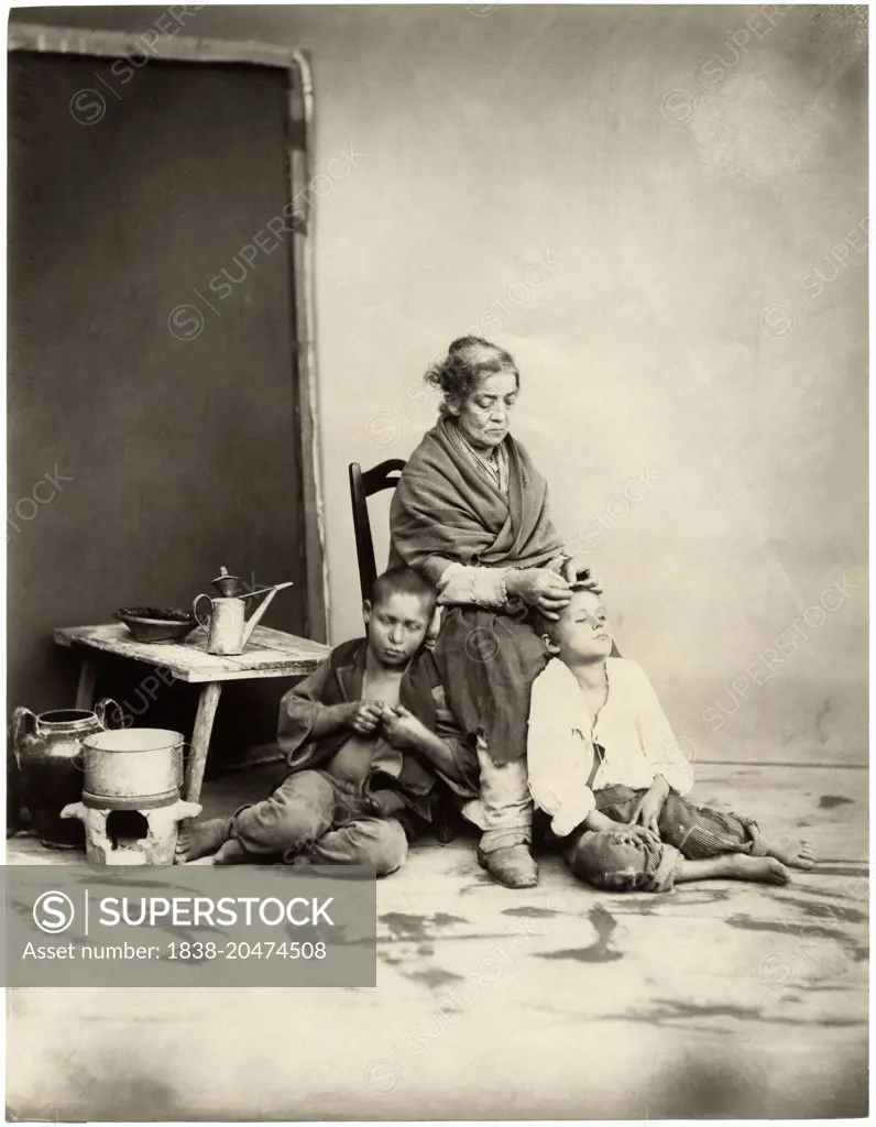 Woman and Children, Naples, Italy, Photo by Giorgio Sommer, circa 1870