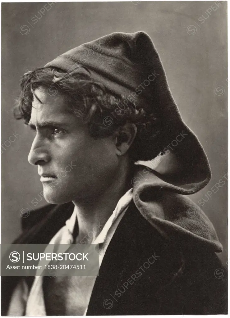 Man with stocking cap, No9, Sicily, Photo by Giorgio Sommer, circa 1870's 