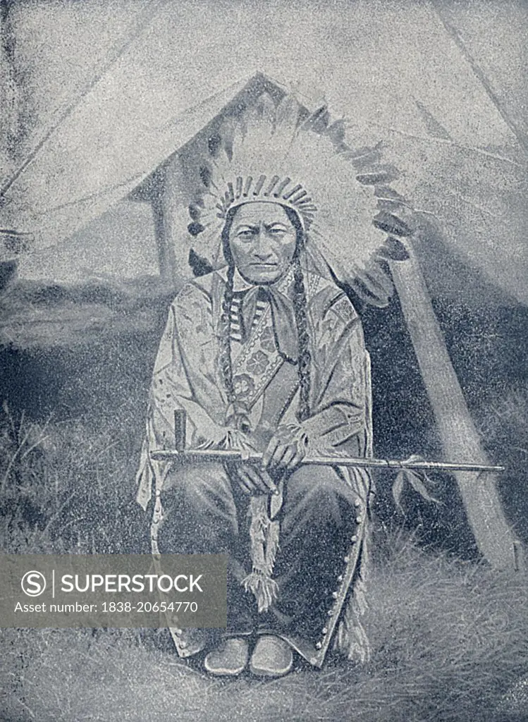 Sitting Bull (1831-1890), Hunkpapa Lakota Chief, Book Photograph from Indian Horrors or Massacres of the Red Men”, by Henry Davenport Northrop, 1891