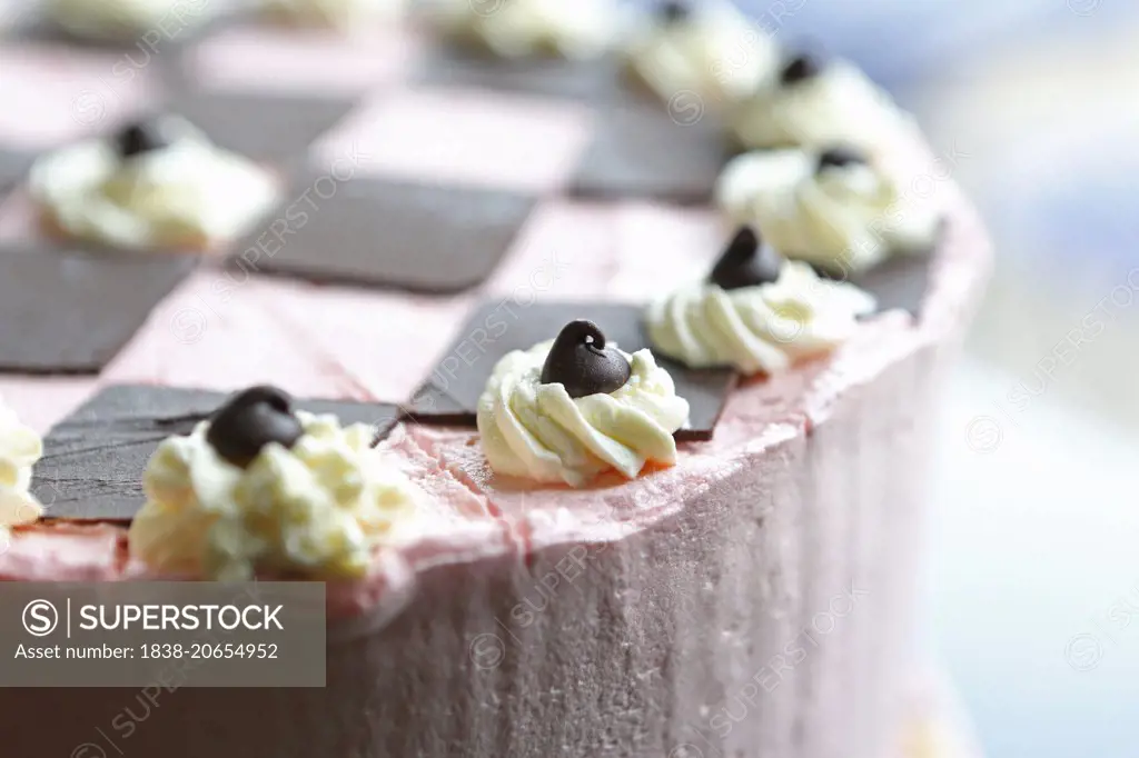 Detail of Pink and Chocolate Cake