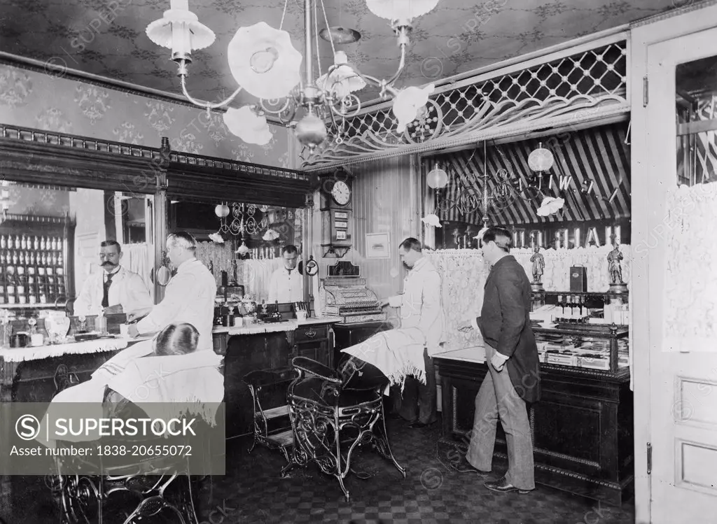 Barber Shop, New York City, USA, circa 1895