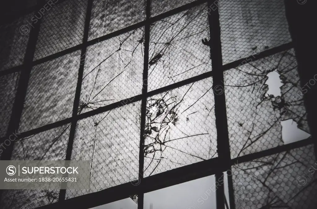 Broken Industrial Mill Window Detail