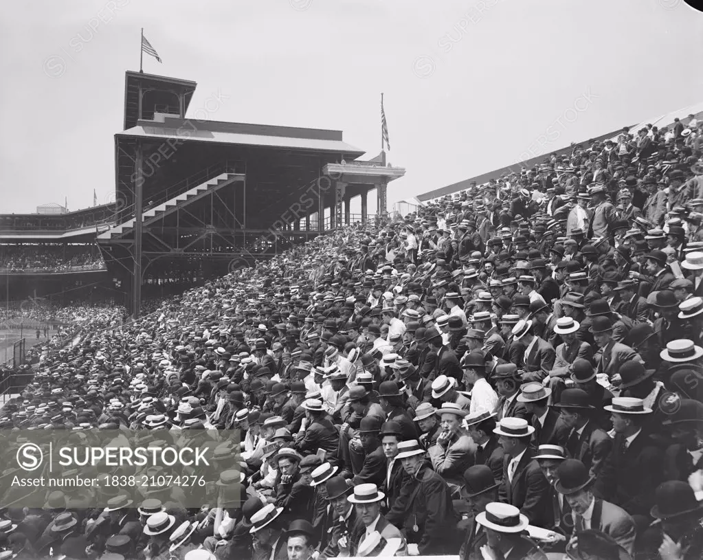 Crowd in Bleachers during Baseball Game, Forbes Field, Pittsburgh, Pennsylvania, USA, circa 1910