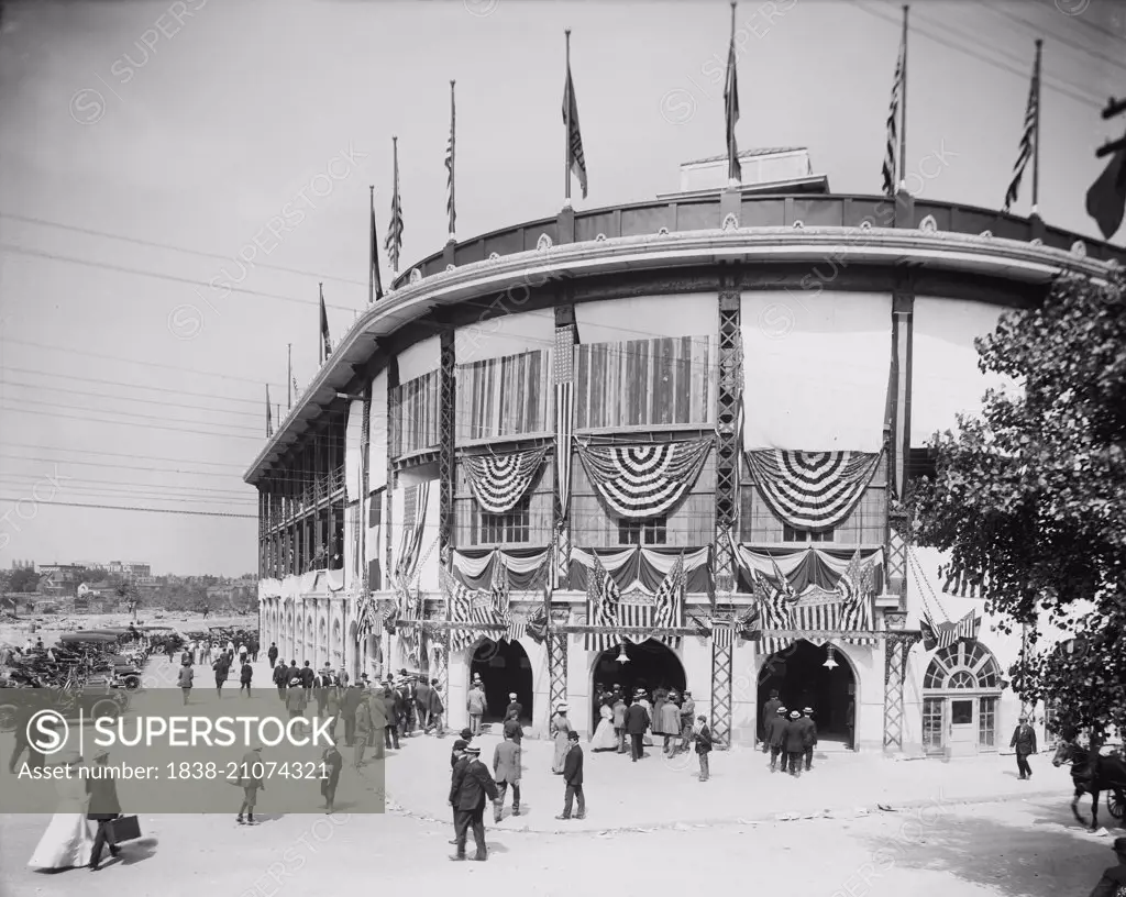 Entrance, Forbes Field, Pittsburgh, Pennsylvania, USA, circa 1910