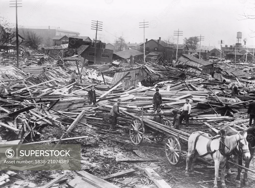 Destruction from Flood, Dayton, Ohio, USA, circa 1913