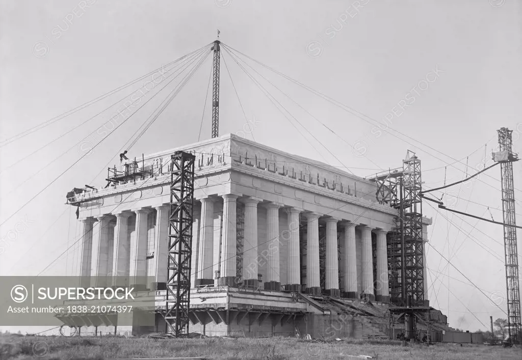 Lincoln Memorial Under Construction, Washington DC, USA, circa 1915