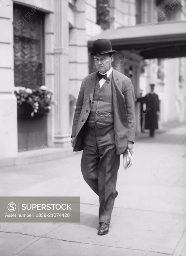 Clarence Darrow, American Lawyer, Walking on Sidewalk, USA, circa 1915