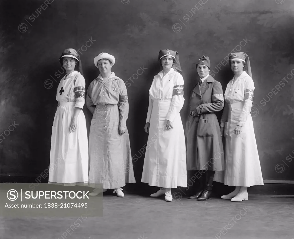 Group of Women, American Red Cross Corps, Portrait, circa 1910