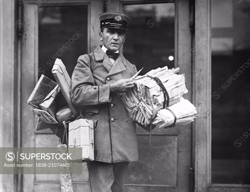 Mail Carrier, Portrait,  USA, circa 1923