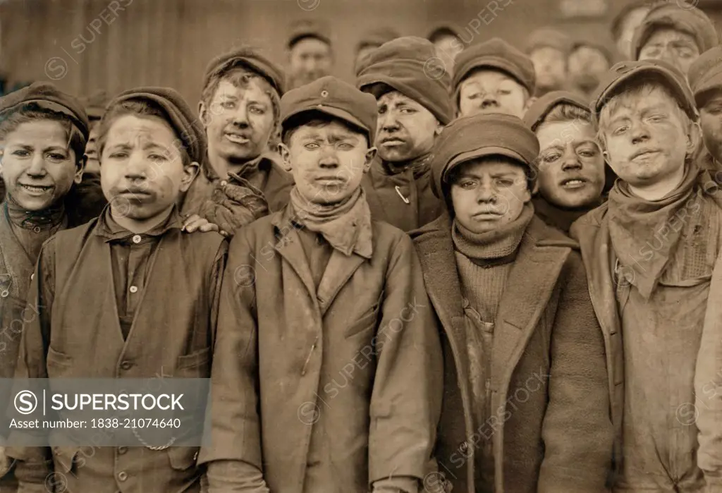 Portrait of Young Breaker Boys, Pittston, Pennsylvania, USA, circa 1911