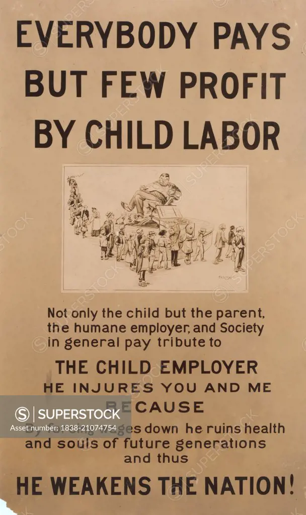 National Child Labor Committee Exhibition Panel, USA, circa 1913
