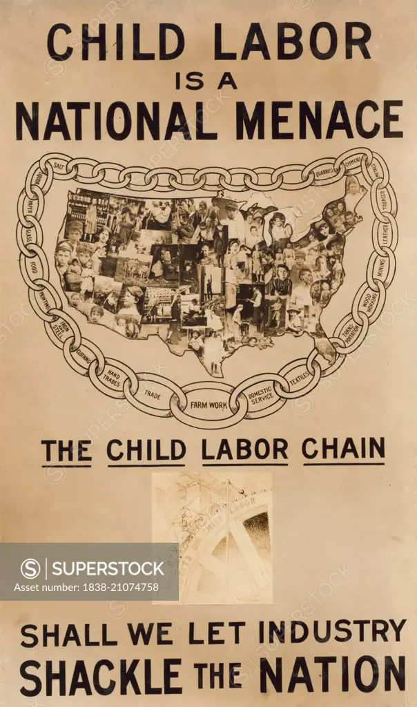 National Child Labor Committee Exhibition Panel, USA, circa 1913
