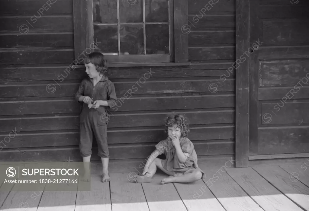 Coal Miner's Children on Porch, Jere, West Virginia, USA, Marion Post Wolcott for Farm Security Administration, September 1938