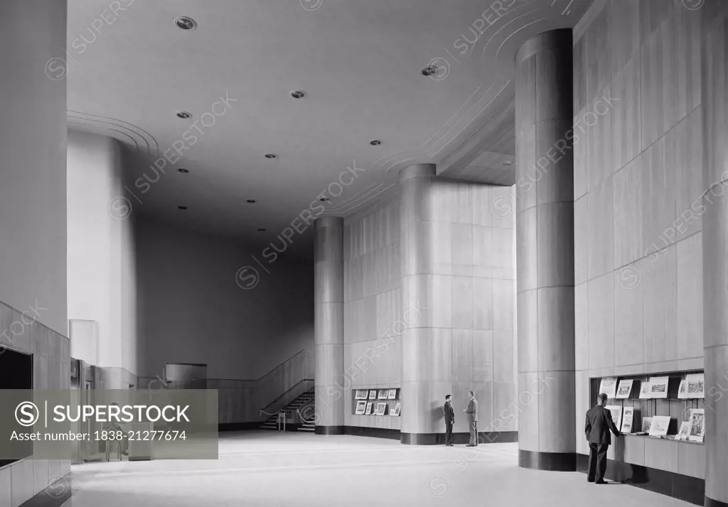 Foyer II, Brooklyn Public Library, Prospect Park Plaza, Brooklyn, New York, USA, Gottscho-Schleisner Collection, February 1941