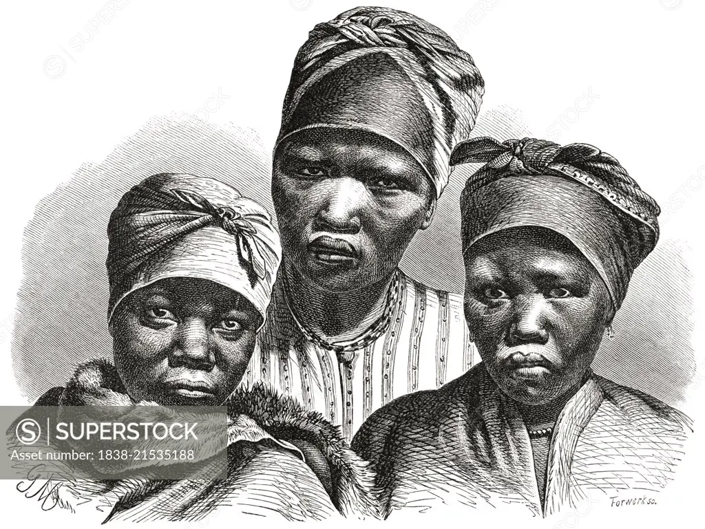Three Young Namaquan Women, Southern Africa, Illustration, 1885