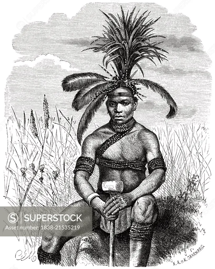 Zulu Magician, Africa, Illustration, 1885
