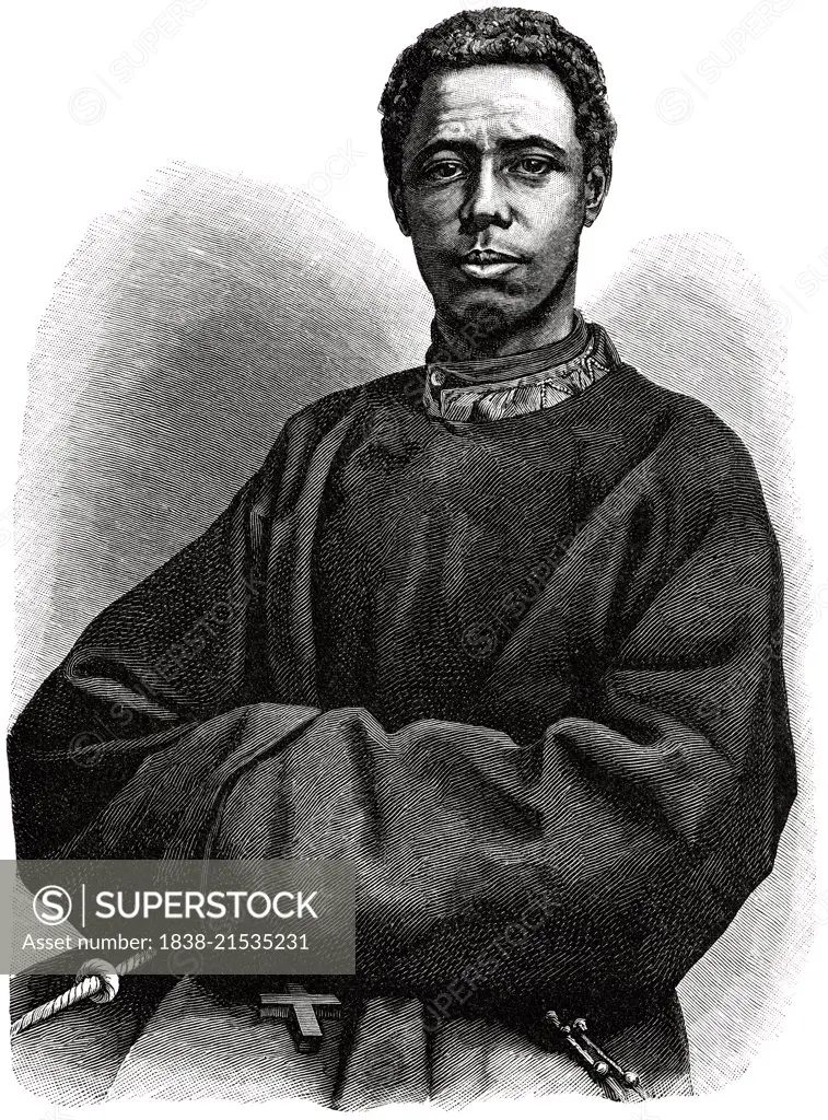 Galla Monk from Limu Tribe of Enarea, Africa, Illustration, 1885