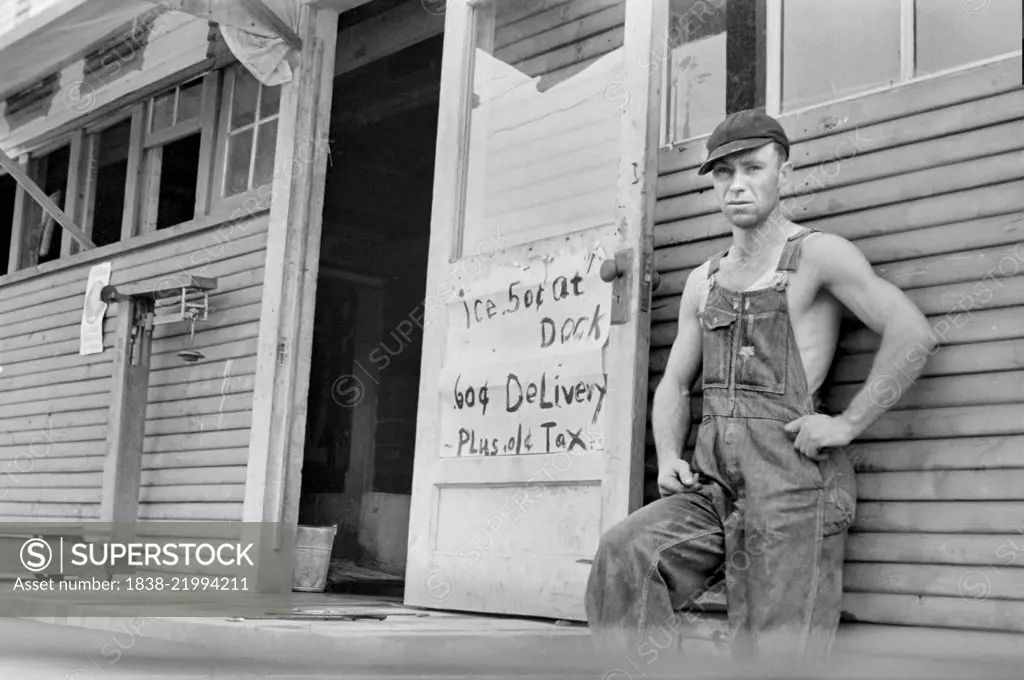 Farmer who Supplements his Income by Selling Ice, Huntsville, Arkansas, USA, Arthur Rothstein for U.S. Resettlement Administration, August 1935