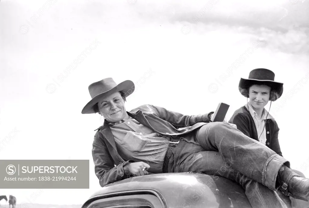 Two Cowgirls, Quarter Circle U Ranch, Montana, USA, Arthur Rothstein for Farm Security Administration, June 1939