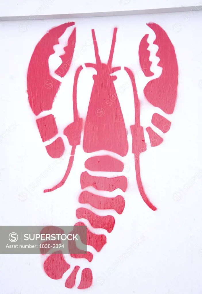 Lobster Stenciled on Wood