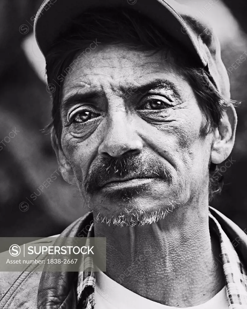 Portrait of Wrinkled Man