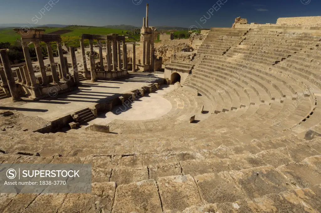 Ancient Roman Theater in Dougga, Tunisia
