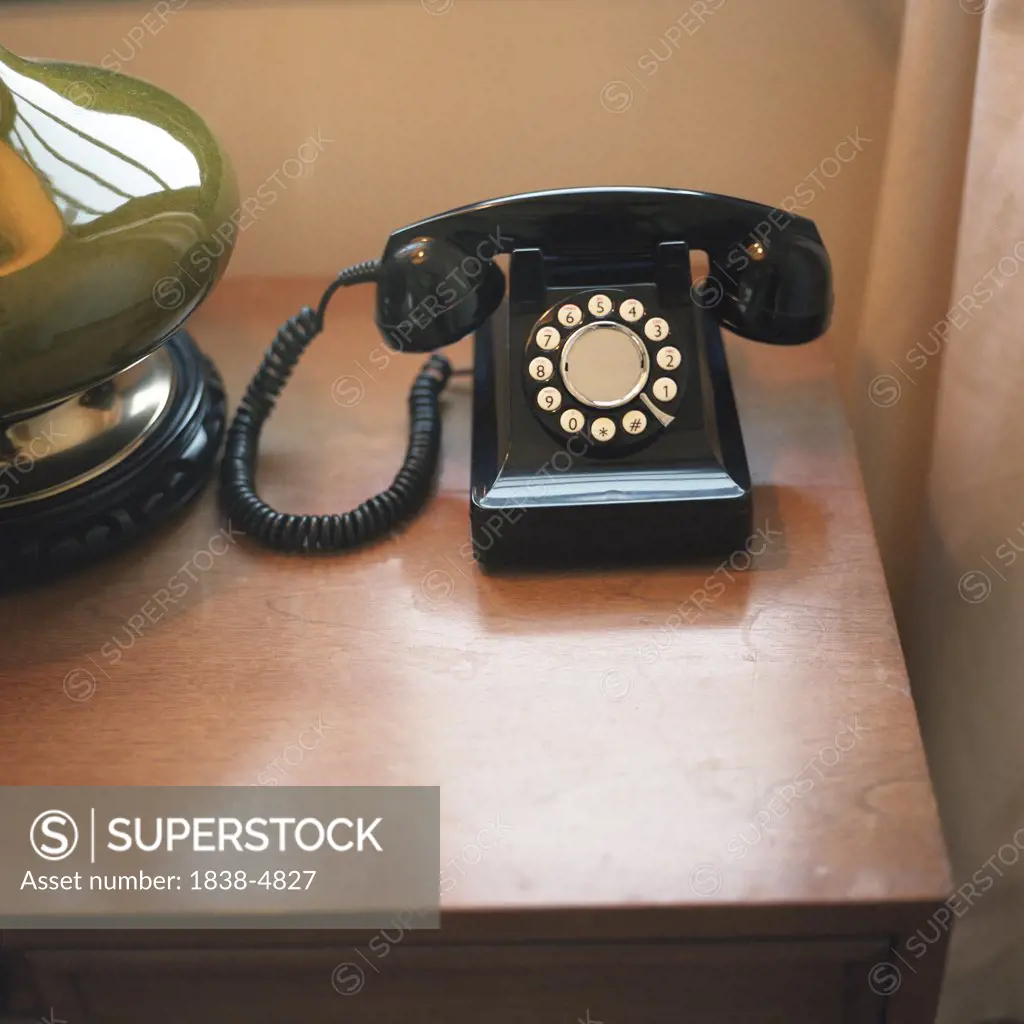 Rotary Telephone on Table
