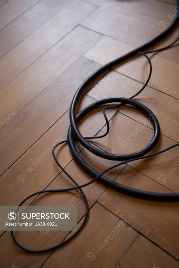 Cable on parquet floor