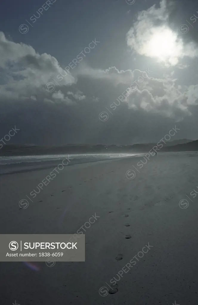 Footprints at beach, Bridgewater Bay, Victoria, Austrilia