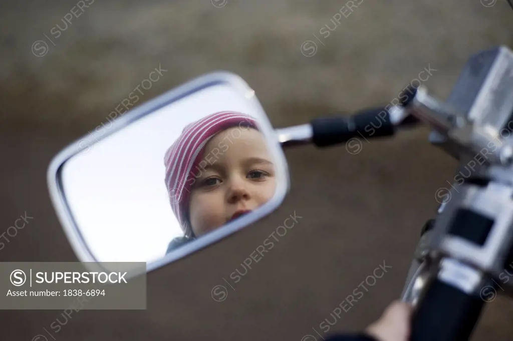 Child In Rearview Mirror