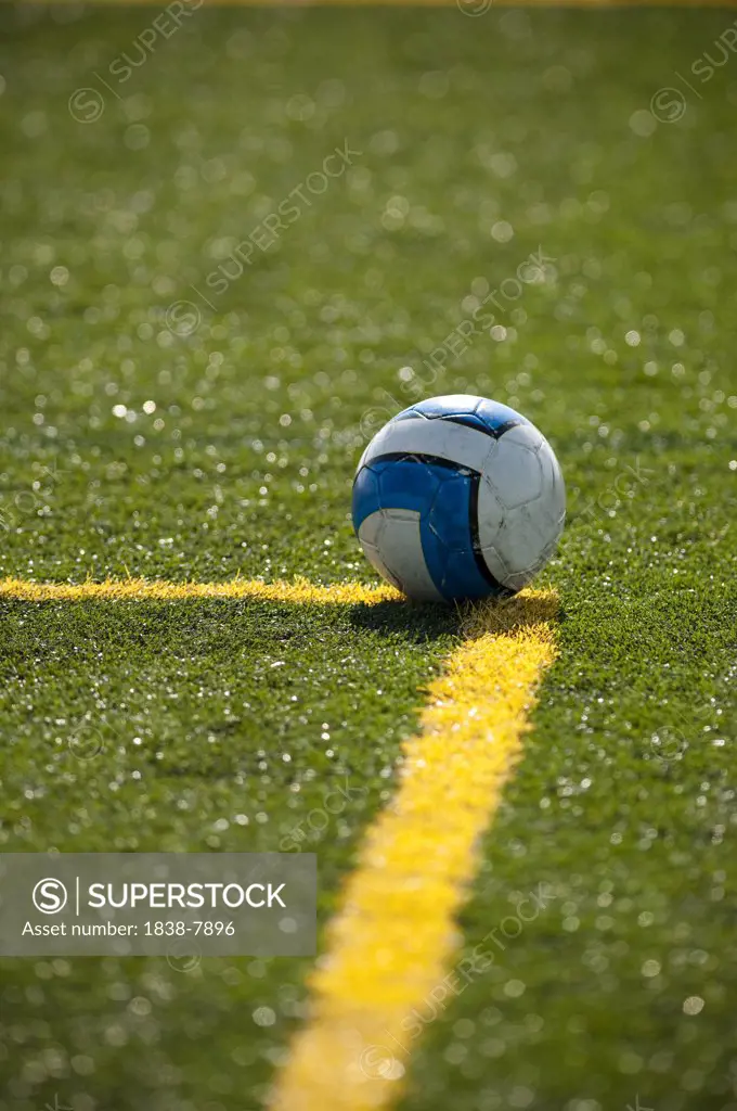 Soccer Ball on Yellow Line