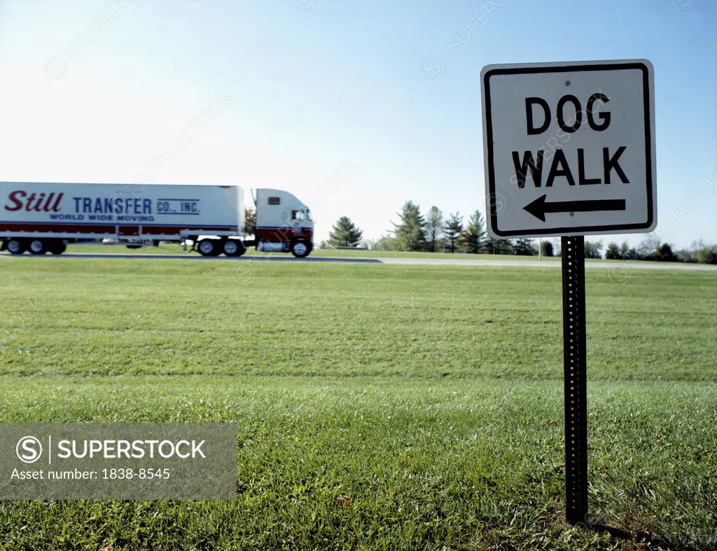Dog Walk roadsign by freeway