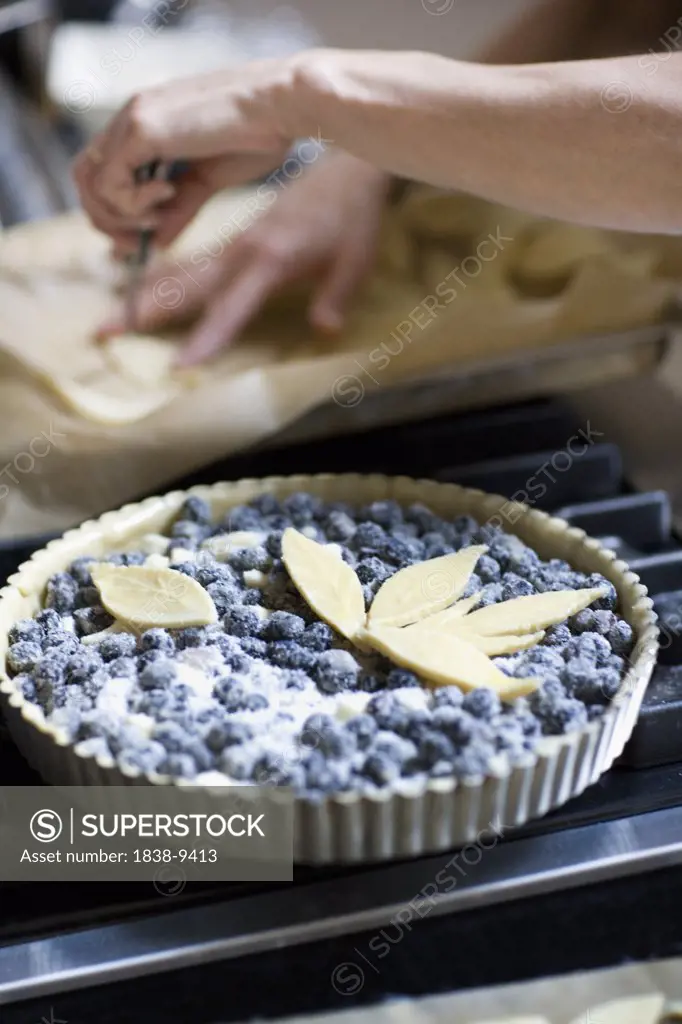 Blueberry Pie Baking Preperation