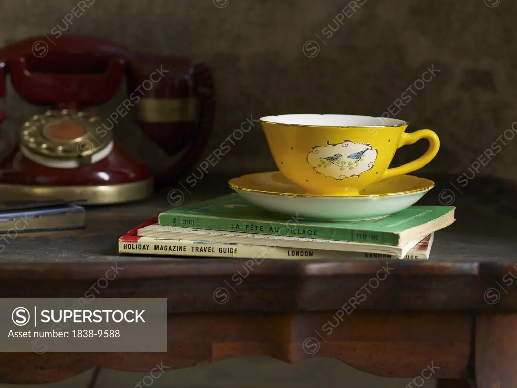 Tea Cup on Vintage Books