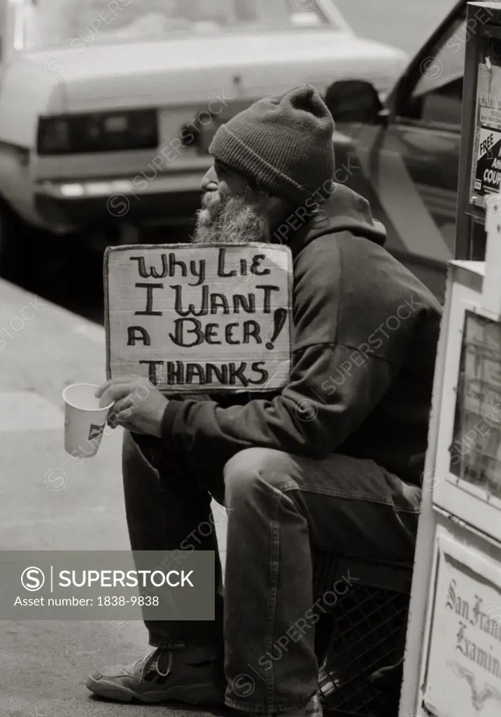 Homeless Man Begging for Money