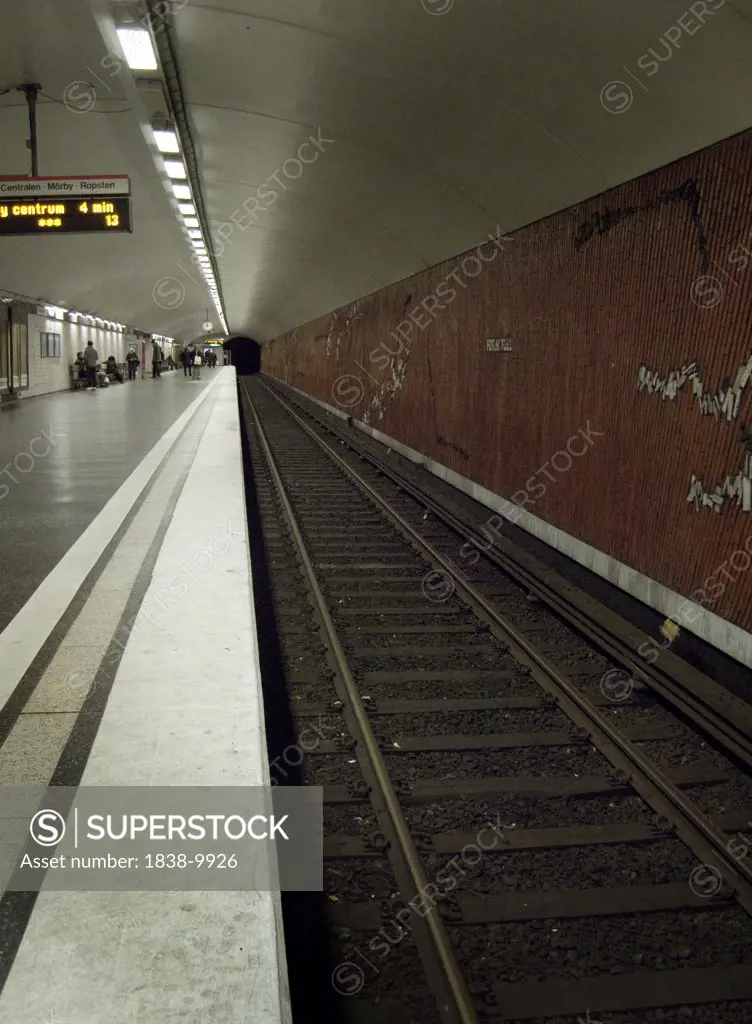 Subway Track and Tunnel, Hornstull, Stockholm, Sweden